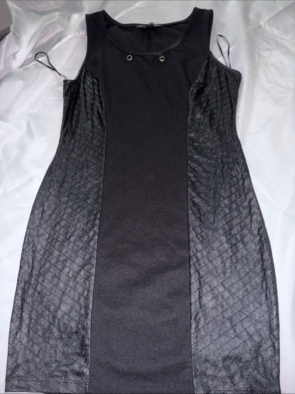 Symphony Black Sleeveless Panel Bodycon Dress Large